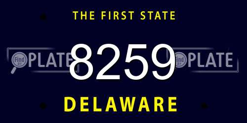 8259 Delaware License Plate