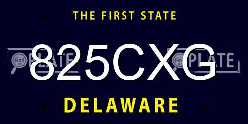 825CXG Delaware License Plate