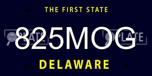 825MOG Delaware License Plate