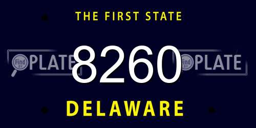 8260 Delaware License Plate