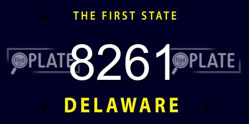8261 Delaware License Plate