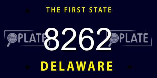 8262 Delaware License Plate