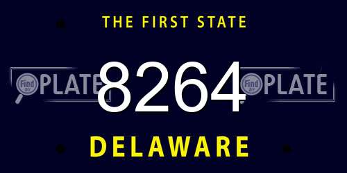 8264 Delaware License Plate