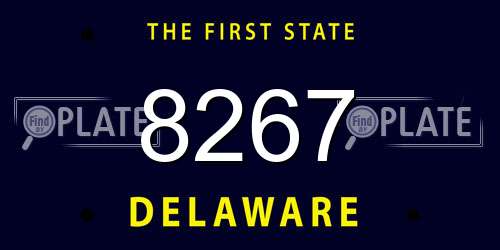 8267 Delaware License Plate