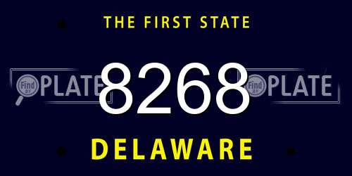 8268 Delaware License Plate