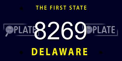8269 Delaware License Plate