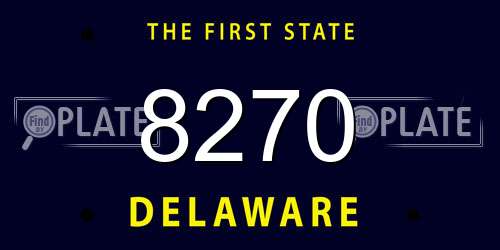 8270 Delaware License Plate
