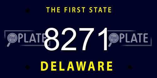 8271 Delaware License Plate