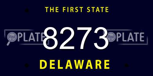 8273 Delaware License Plate