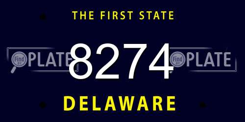 8274 Delaware License Plate