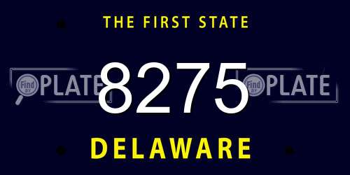 8275 Delaware License Plate