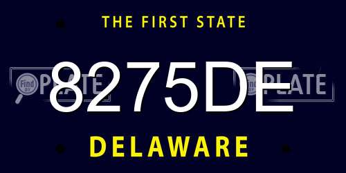 8275DE Delaware License Plate