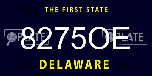 8275OE Delaware License Plate