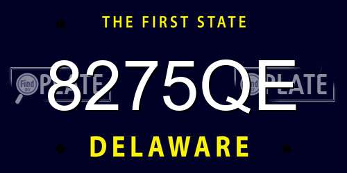8275QE Delaware License Plate