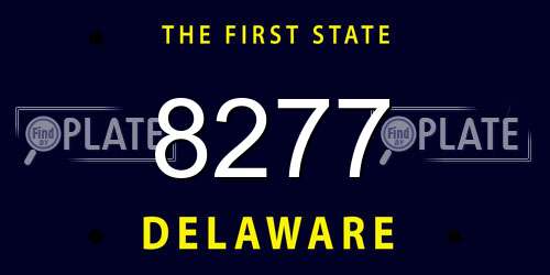 8277 Delaware License Plate