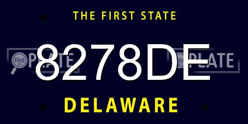 8278DE Delaware License Plate