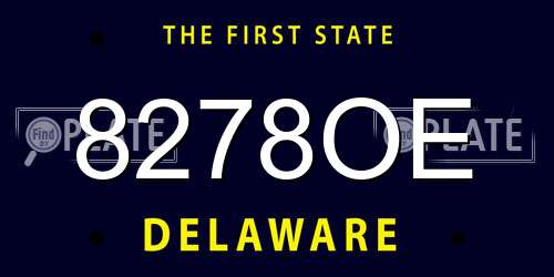 8278OE Delaware License Plate