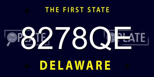 8278QE Delaware License Plate