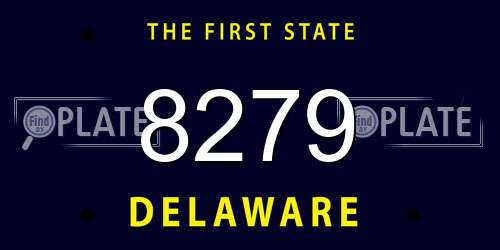 8279 Delaware License Plate