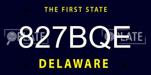 827BQE Delaware License Plate
