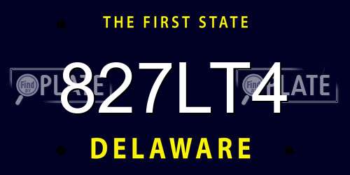 827LT4 Delaware License Plate