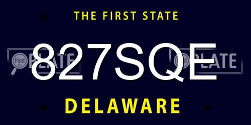 827SQE Delaware License Plate