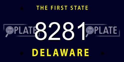 8281 Delaware License Plate