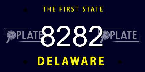 8282 Delaware License Plate