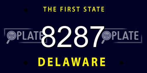 8287 Delaware License Plate