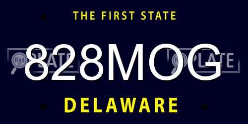 828MOG Delaware License Plate