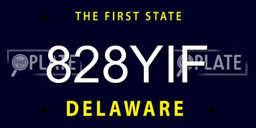 828YIF Delaware License Plate