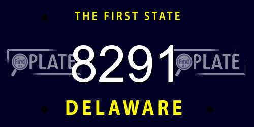 8291 Delaware License Plate
