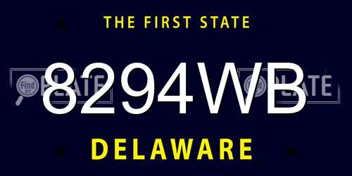 8294WB Delaware License Plate