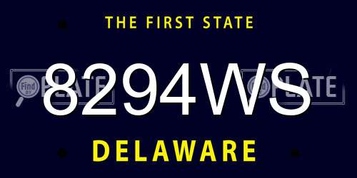 8294WS Delaware License Plate