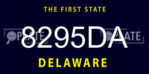 8295DA Delaware License Plate