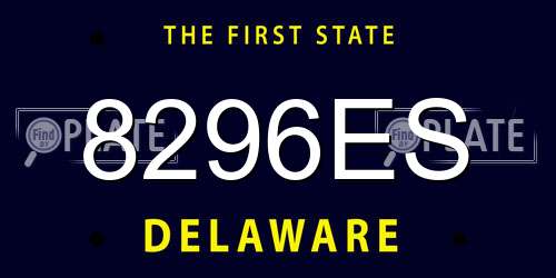 8296ES Delaware License Plate