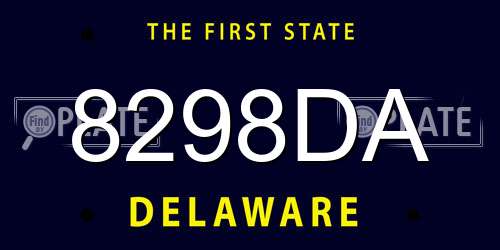 8298DA Delaware License Plate