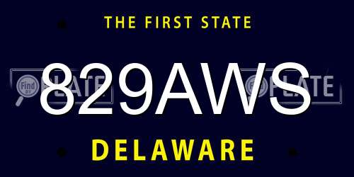 829AWS Delaware License Plate