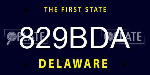 829BDA Delaware License Plate