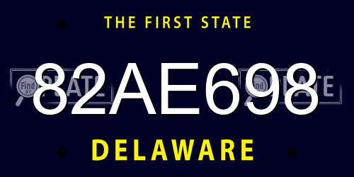 82AE698 Delaware License Plate