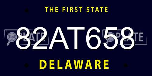 82AT658 Delaware License Plate