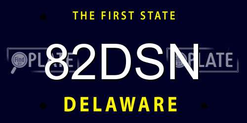 82DSN Delaware License Plate