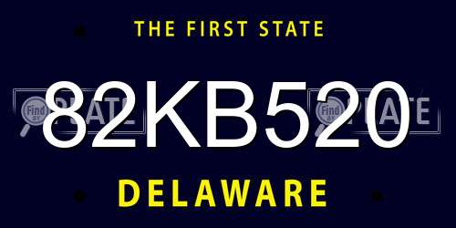 82KB520 Delaware License Plate