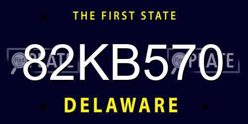 82KB570 Delaware License Plate