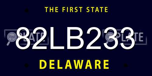 82LB233 Delaware License Plate