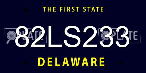 82LS233 Delaware License Plate