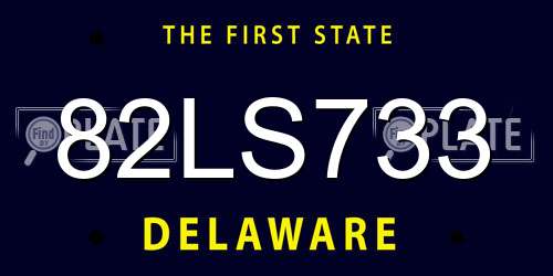 82LS733 Delaware License Plate