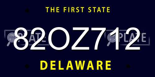 82OZ712 Delaware License Plate