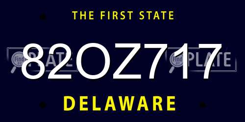 82OZ717 Delaware License Plate