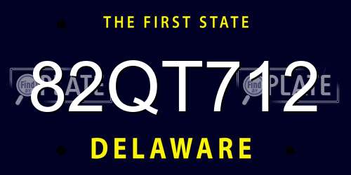 82QT712 Delaware License Plate